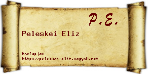 Peleskei Eliz névjegykártya